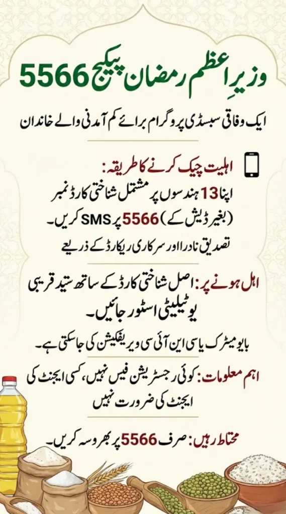 Wazir e Azam Ramzan Package 5566 Check Online by CNIC